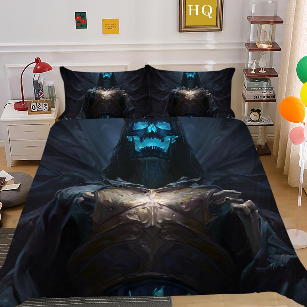 Skull Printing Bedding Cover Bedspreads Teens Double Size Bed Set Cover Microfiber Highend Home Bedclothes