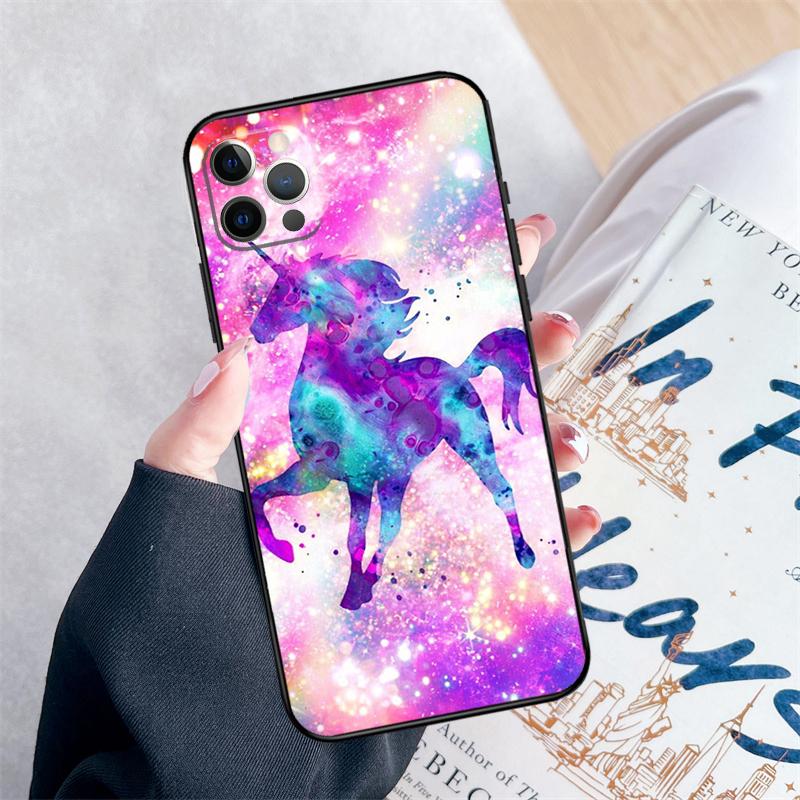 Pink Unicorn Rainbow Cute Phone Case For iPhone 14 15 16 Pro Max 12 13 Mini 11 Pro Max XR 15 16 Plus 16e Cover Coque