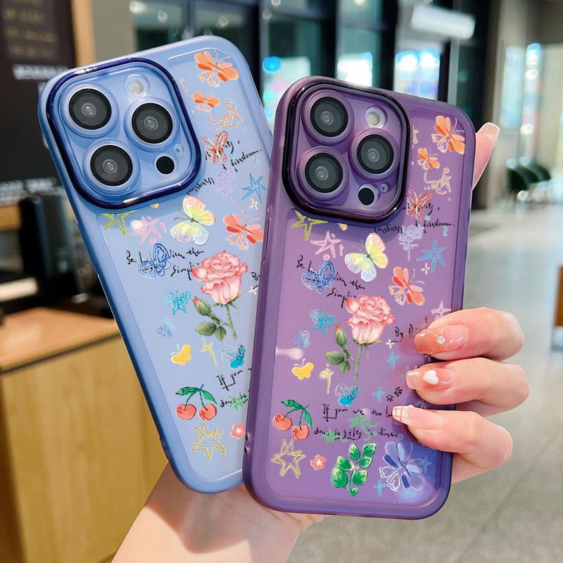 

Металлический защитный прозрачный чехол для объектива iPhone 16 15 Pro Max 14 Plus 13 12 Pro Max 11 с рисунком розы из мультфильма, ударопрочный тонкий силиконовый мягкий чехол iPhone 15 чёрный