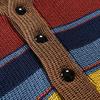 Color Matching Striped Loose Elastic Long Sleeve Lapel Single-breasted Buttons Men Fall Winter Knitted Cardigan Sweater Coat