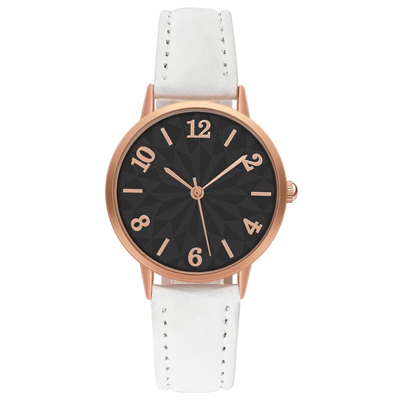 Fashion Women Watch Matte Leather Strap Wristwatch Quartz Watches for Women Gift