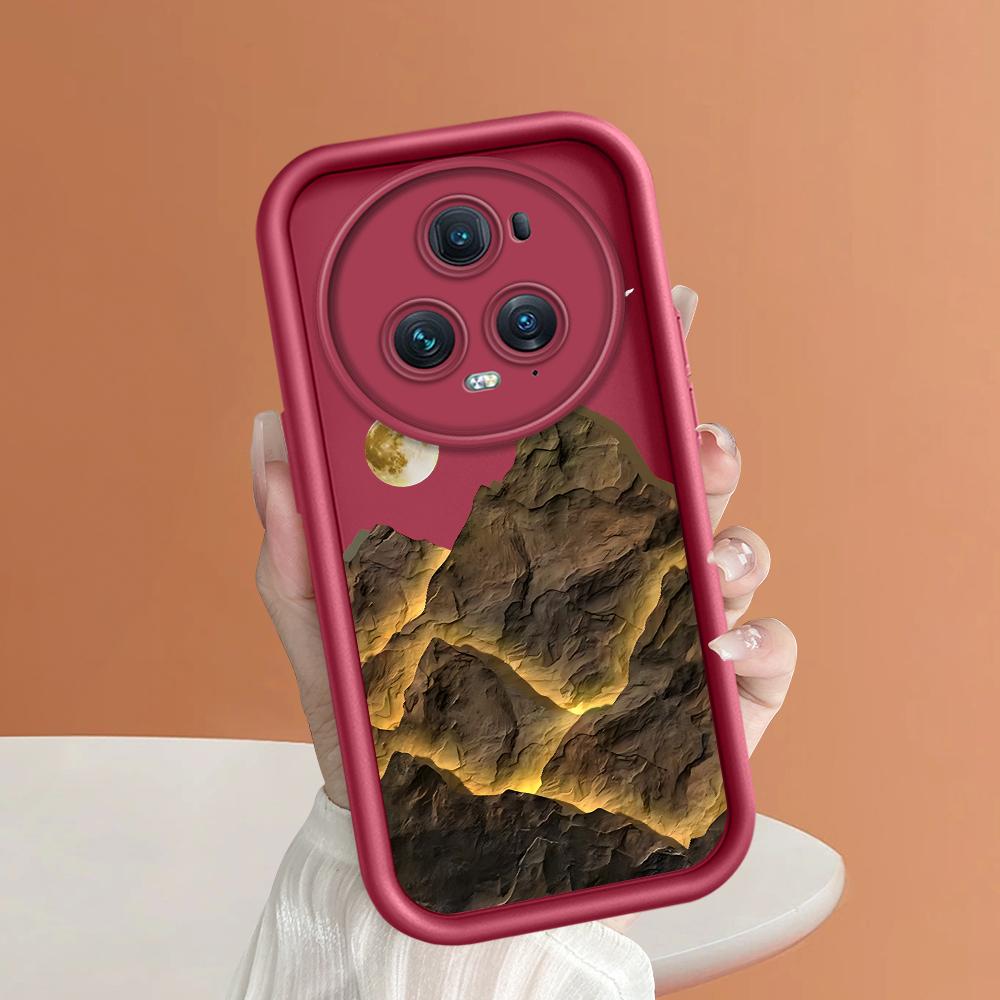 

Мягкий силиконовый квадратный чехол с рисунком лестницы для телефона, полное покрытие, противоударный защитный резиновый чехол для камеры для Huawei Honor Honor 90 Lite темно-красного