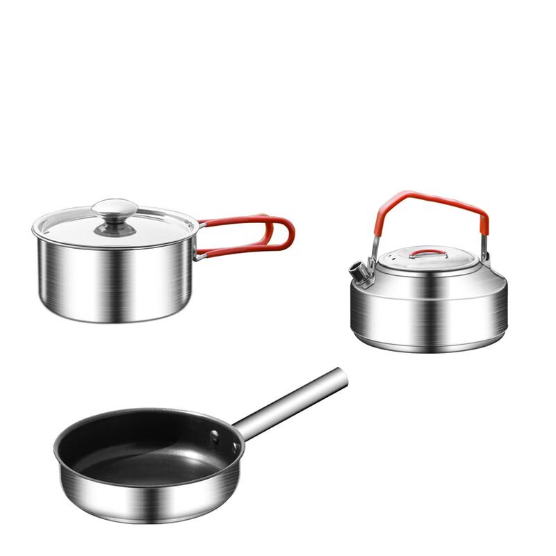 

Wutuo Outdoor 3-Piece Stainless Steel Camping Cookware Set