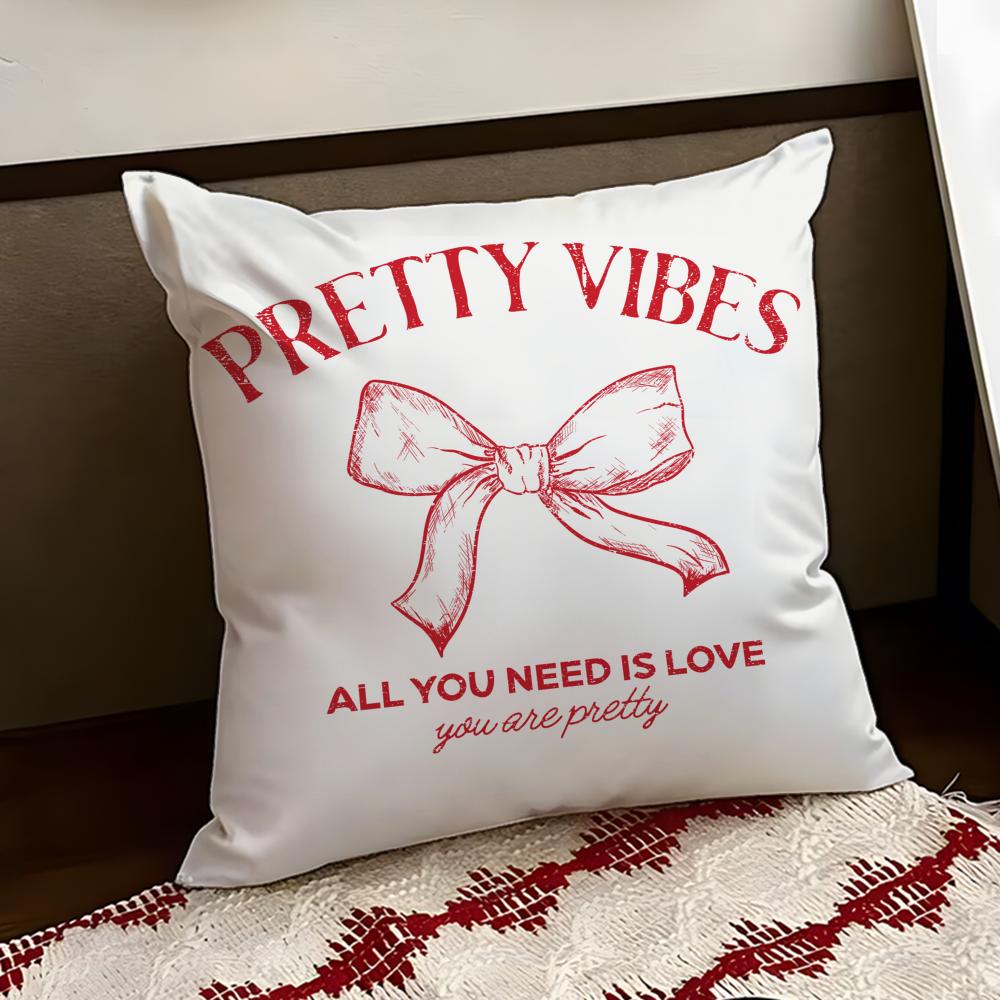 Korean TTrendy Bow Cushion Cover Reversible Soft Durable Pillow Cover Home Car MultiScene Use for Daily Comfort