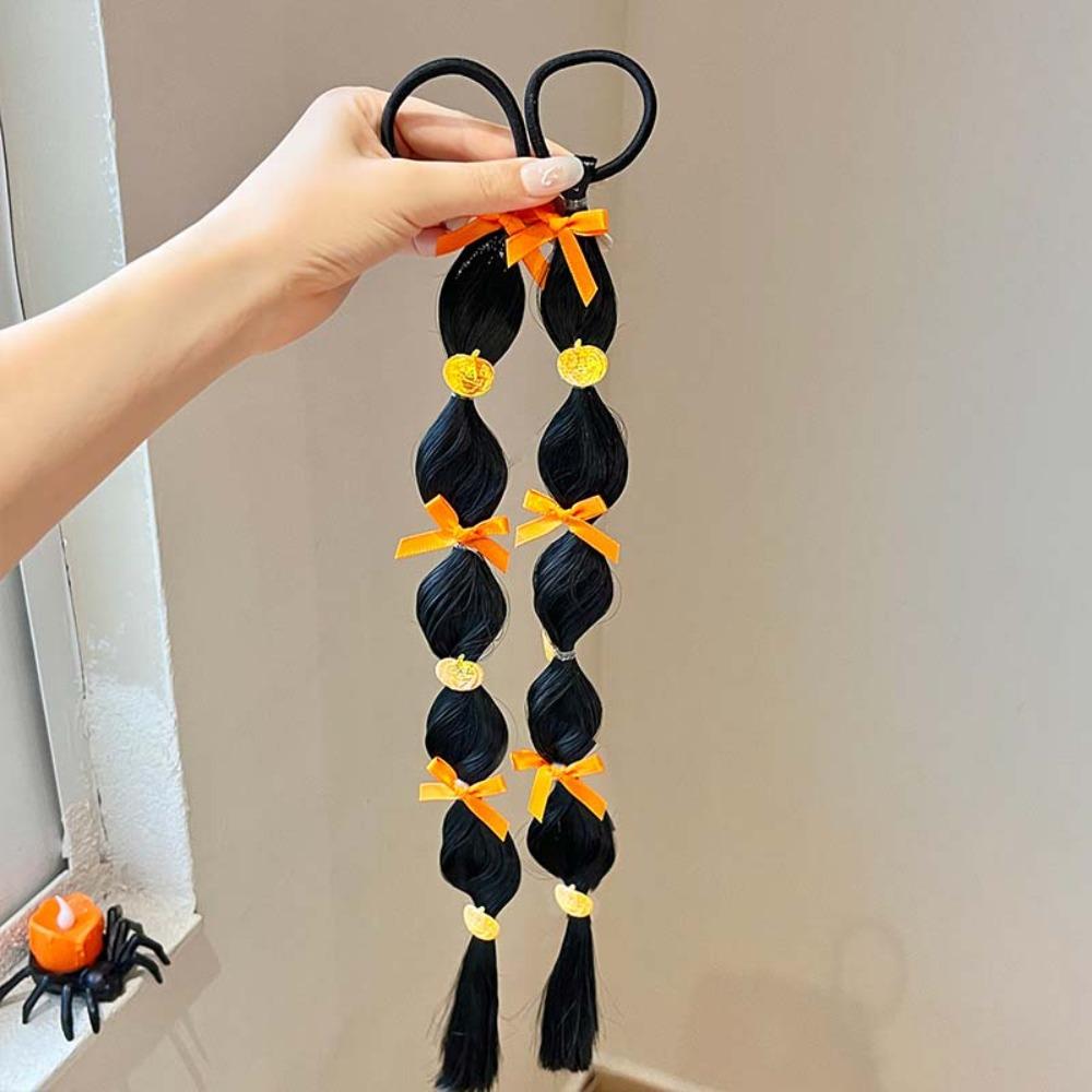 2Pcs Butterfly Halloween Fashion Hair Ties Spooky Cute Hair Additions Ponytail Hair Bands  Gift