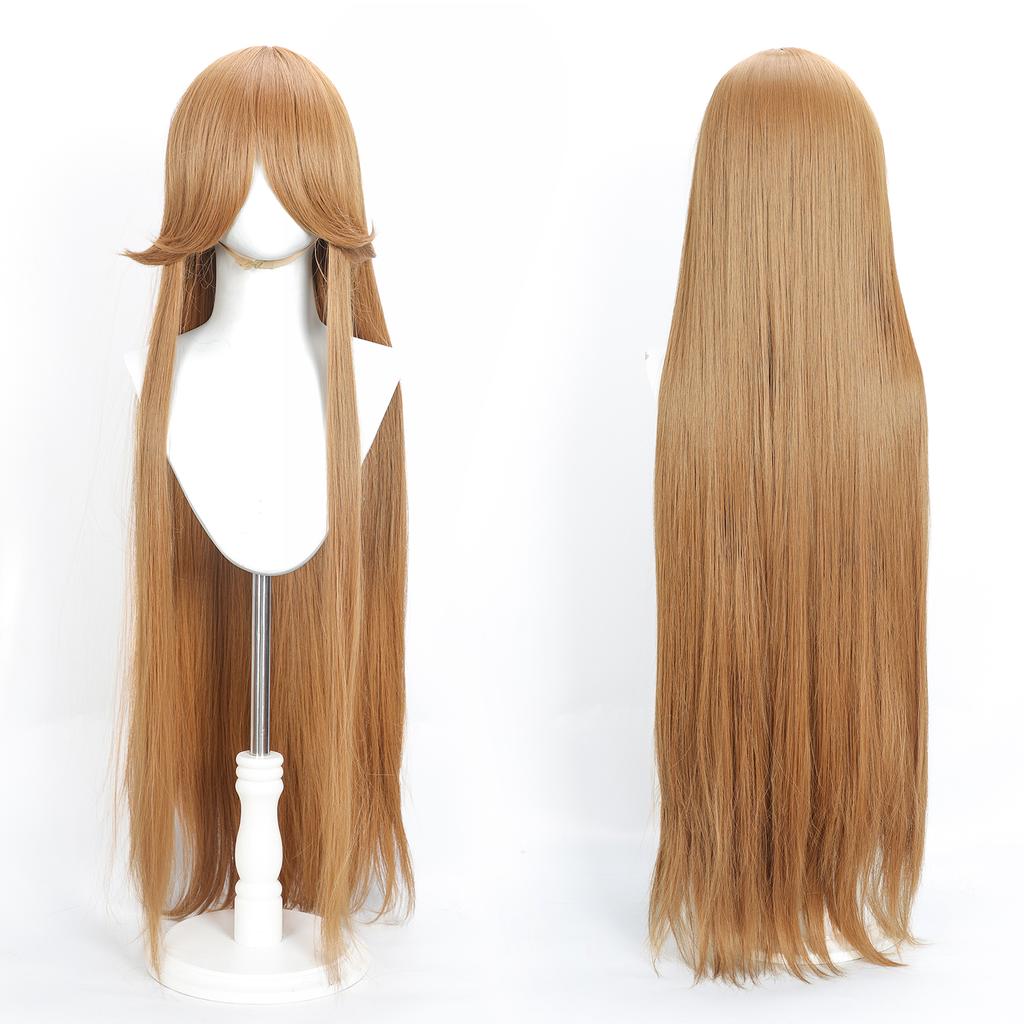 Parrucca Cosplay Lunga Dritta 100CM Multicolore Rosa Biondo Nero Parrucca Costume Anime Parrucca Cos Sintetica Universale Parrucca per Uso Quotidiano Feste