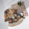 Men's and Women's Daily Bucket Hat Flower Knit Color Block Bucket Hat
