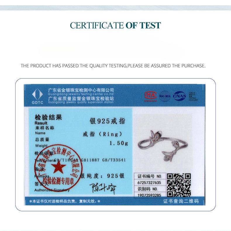 Exquisite Lavender Open Ring Women'S Romantic Elegant Flower S925 Sterling Silver Ring Jewelry