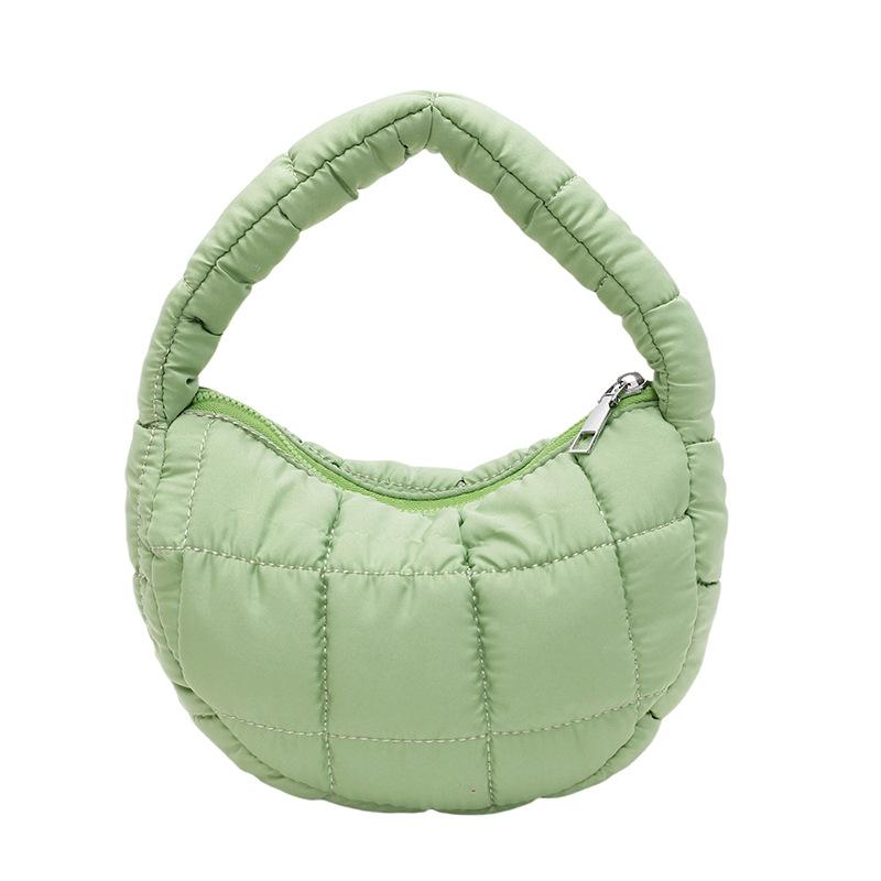 Korean niche fashionable pleated cloud bag female foreign style solid color personalized hand carry cotton clothes bag