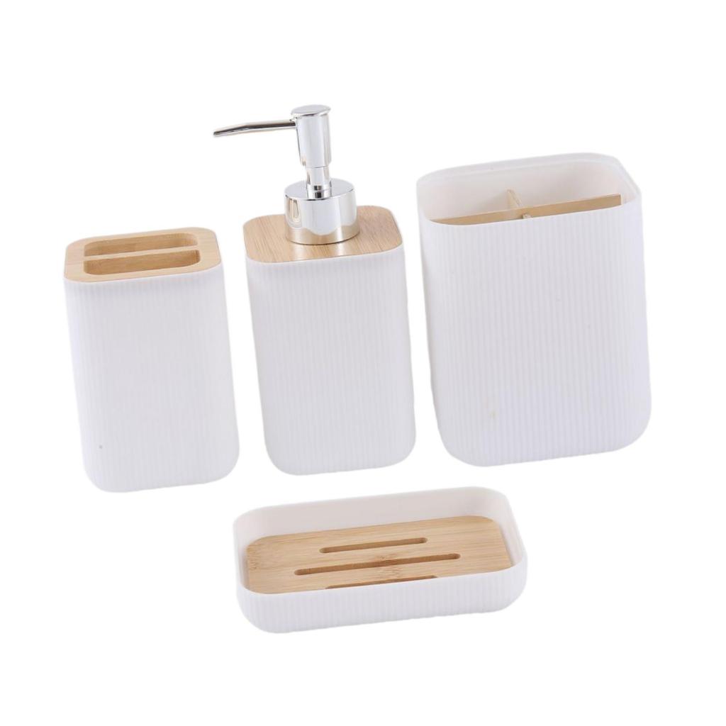 4x Bathroom Accessories Portable Practical Stylish Keep Tidy Bath Essential for Countertop Hotel Restroom Apartment Household