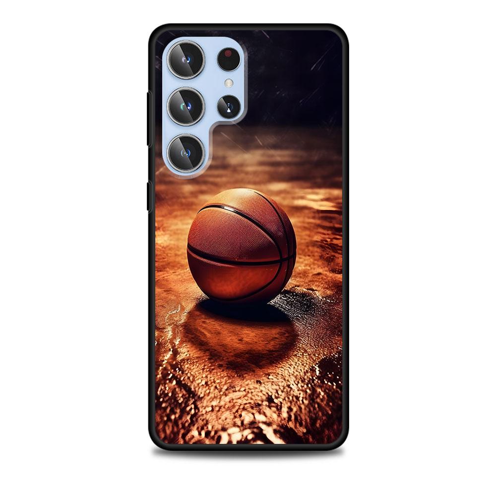 Basketball Korb Sport Hülle für Samsung Galaxy S23 S21 S20 FE S24 S22 Ultra S10 S10e S9 Plus Weiche Schwarze TPU Handyhülle Bumper