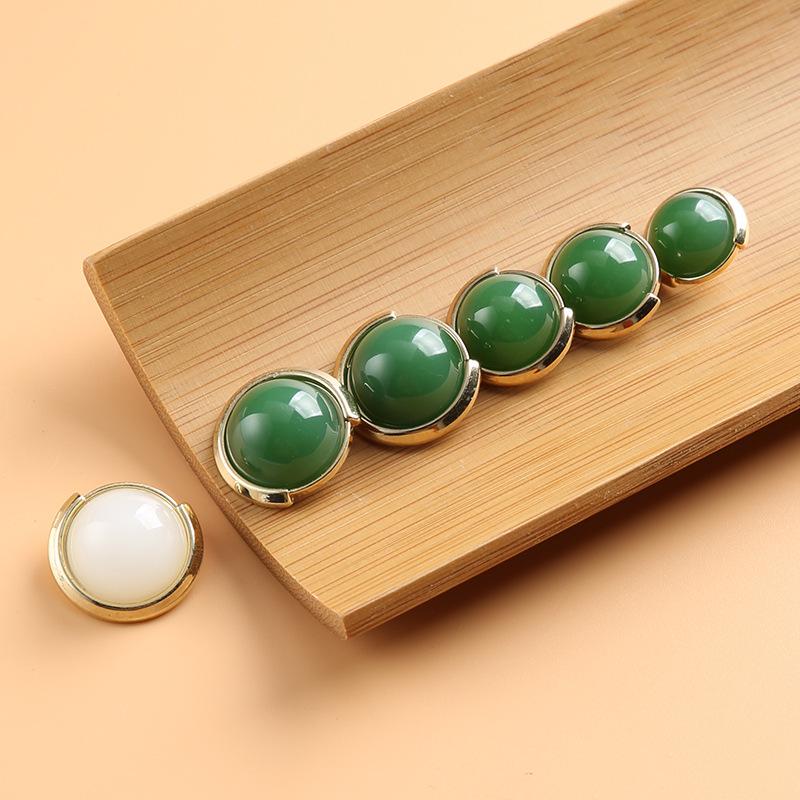 10Pcs Imitation Jade Glass Buttons Chinese Clothes Green Buttons Chinese Style Hanfu Cheongsam Top Shirt Cardigan Buttons