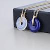 [KOAI] Lapis Lazuli Pea Disc December Birthstone Power Stone Necklace for Women