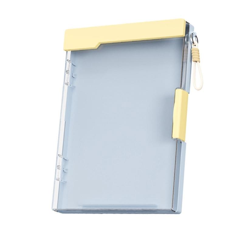 

Clear ABS Document Case with Clipboard and Lanyard Double Layer File Organiser Box For Office School And Travel Use синій