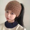 Hat Men's Winter Warm Knitted Hat Winter Cycling Fleece Ear Protector Wool Hat Scarf Men's Blue Pullover Hat