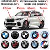 7 pezzi 45mm 68mm 74mm 82mm Emblema Anteriore Cofano Logo Auto Badge Posteriore Baule per E28 E32 E43 E52 E53 E63 E64 E93 E94 E87 F10 F20 F30