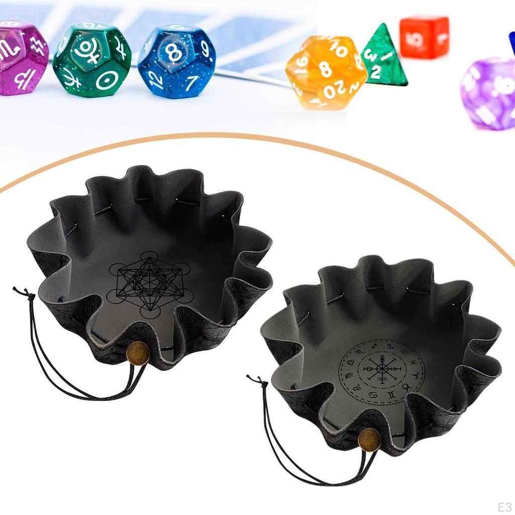 Dice Tray Drawstring Bag Pouch Rolling Tray,Storage Case for Keys Role Playing Table Games RPG