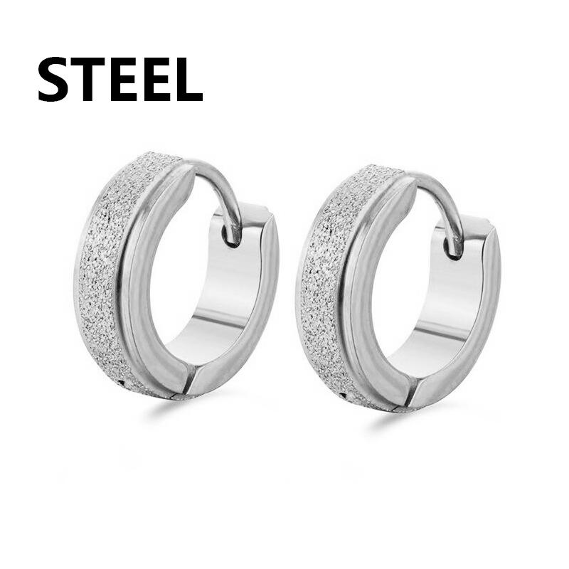 Boucles d'oreilles créoles punk en acier inoxydable givré design femmes hommes percées croix oreille zircon accessoires fête boucles d'oreilles pendantes