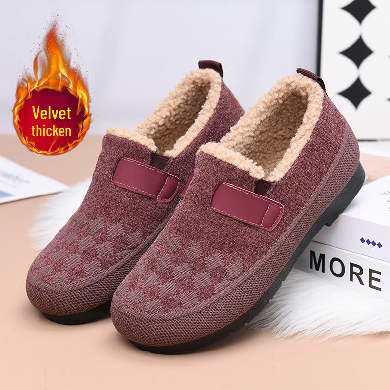 2025 Women's Thickened Velvet Winter Shoes: Non-slip Old Beijing Cotton Boots for Middle-aged & Seniors