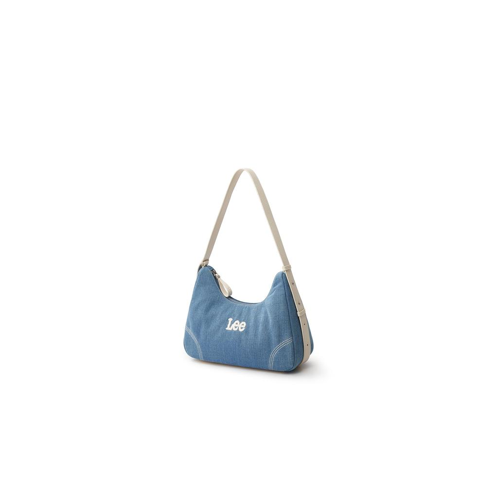 Lee Fabric Hobo Bag, One Shoulder Handbag Women's Light Blue/Dark Blue LE250110M