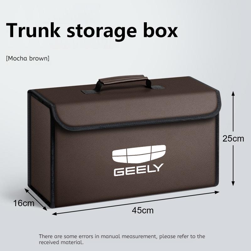 For GEELY coolray Starray emgrand emgrand tugella Car Trunk Storage Box Organizer Foldable Stowing Tidying Bag Car Accessories коричневый