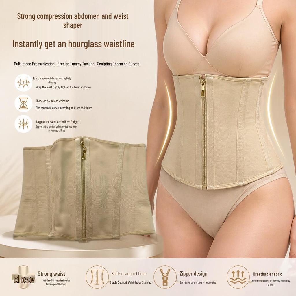 Women's High-Waisted Slimming Zipper Waist Trainer Corset