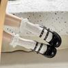 French Medium Thick Heel Silver Mary Jane Light Mouth Single Shoes Women's 2025 New Autumn and Summer with Skirt High Heels Small Leather Shoes