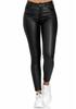 2026 Women's High Waist PU Leather Slim Fit Cropped Pants - Versatile Casual Style