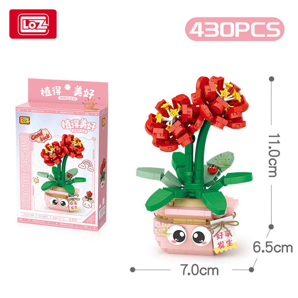 LOZ Bouquet Succulent Plant Amaryllis Sunflower Building Block Flower Toy Home Decoration Plant Assembly Bricks Toys Children