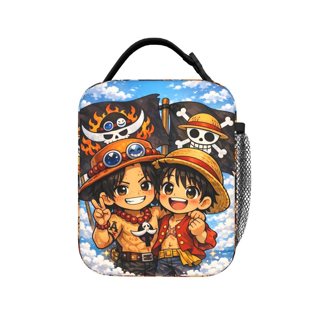 Lunch Bag Multicharacter Color Collage One Piece Office Lunch Box For Girls Vintage Portable Print Thermal Tote Handbags