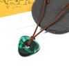 Resin Coraline Stone Necklace Chain Pendant Green Stone Necklace Triangles Charm Rope Chain Halloween Jewelry Accessory