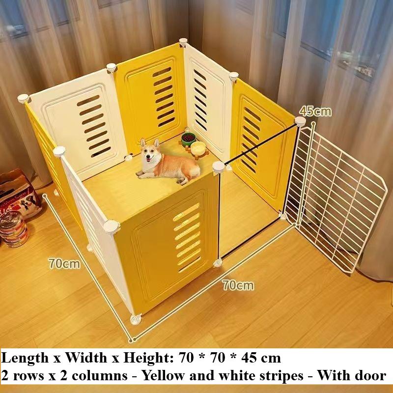 Dog Enclosure Household Small Dog Superlarge Free Space Indoor Isolation Pet Cage Training Toilet Fence Dog Den Free Combination