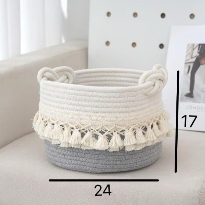 Modern Minimalist Cotton Rope Storage Basket For Kids Toys And Diapers