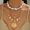 Pearl Necklace European and American Bohemian Jewelry Light Luxury Niche Ocean Style Shell Pendant Women's Necklace Jewelry