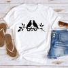 Jewish Hebrew Symbols for Religious Gift for Hanukkah Celebration Tee Simple Style Printed Tshirt Tops Regular Short Sleeve