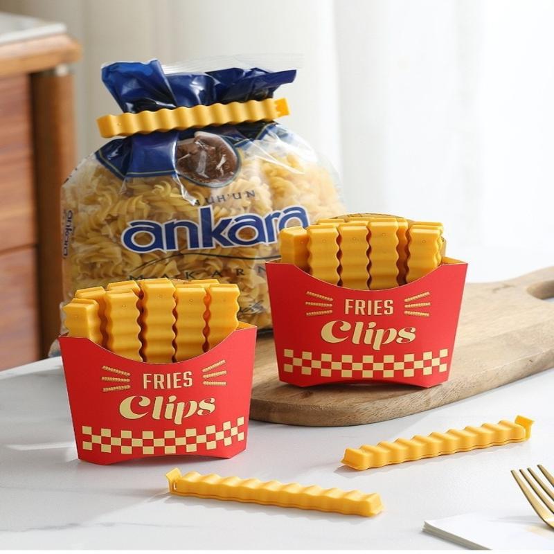French Fry Style Sealing Clip 12 Magnetic Absorption Box Set Snack Bag Sealing Clip Food Seasoning Sealing Clip