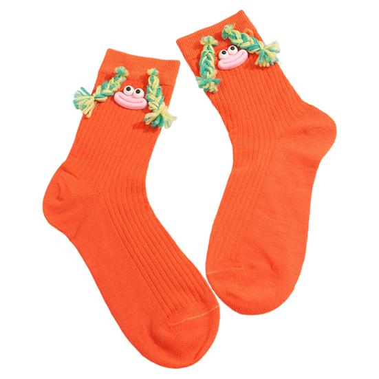 Funny Cartoon Socks Crazy Silly Socks with Braids Women Men Crew Socks with Sausage Lips Eyes for Party Daily Wear Birthday Festive Gifts