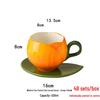 Tulip Shaped Hand-Painted Ceramic Coffee Cup and Saucer - Retro, Girly, Exquisite