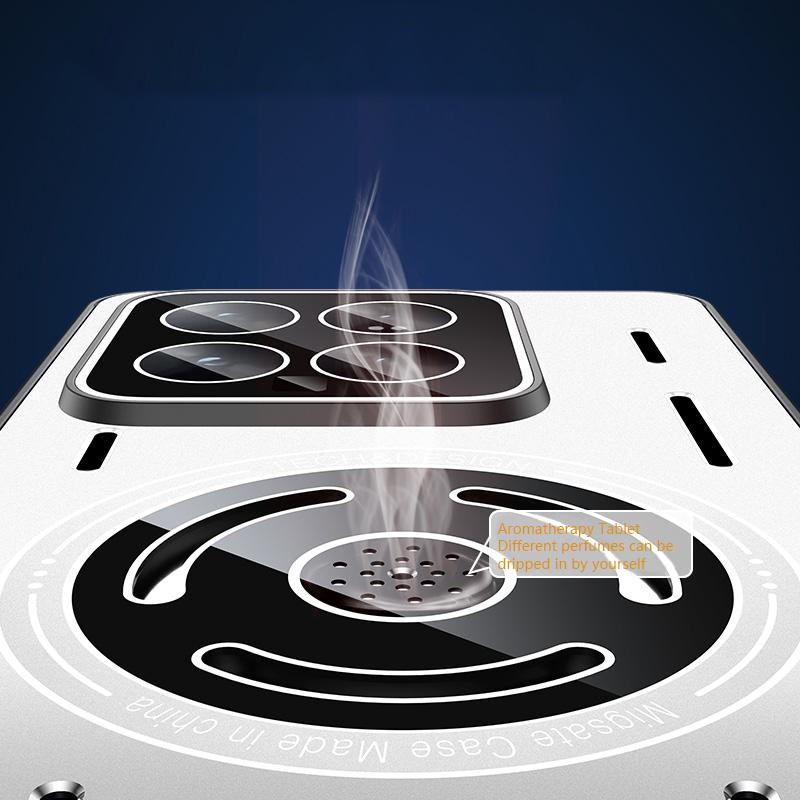 Für Xiaomi 14 Magnetische Hülle TPU+Metall Wärmeableitung Handyhülle mit PC-Linsenfolie