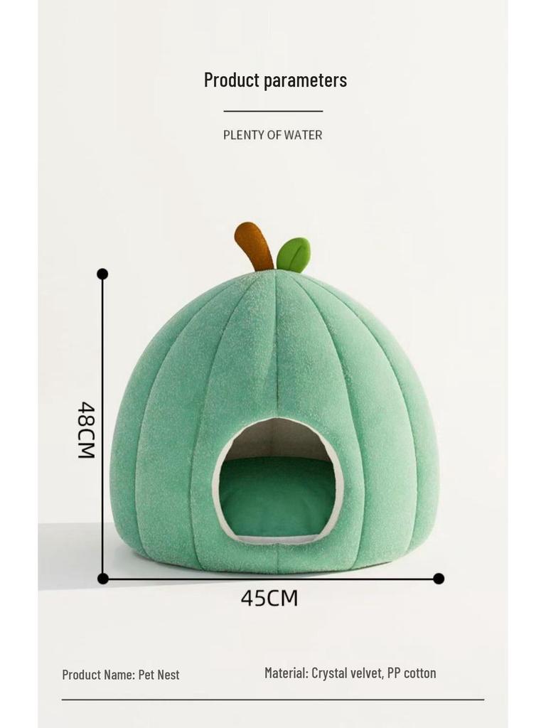 Warm Winter Cat & Small Dog Enclosed Bed - Durable, Insulated, Cold-Resistant Nest