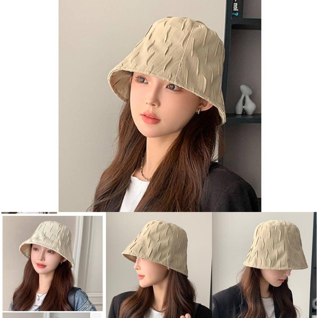 Cotton Pleated Bucket Hat For Fall Winter Fashion Women