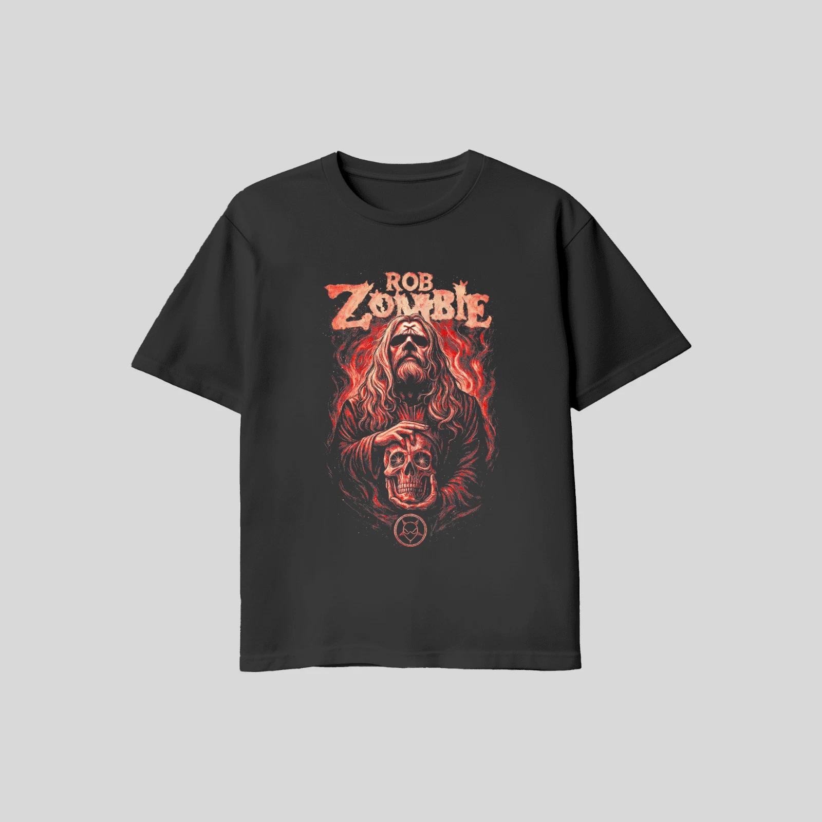 Unisex Adult Casual Graphic Rob Zombie Skull T Shirt Gildan XL L M ... S