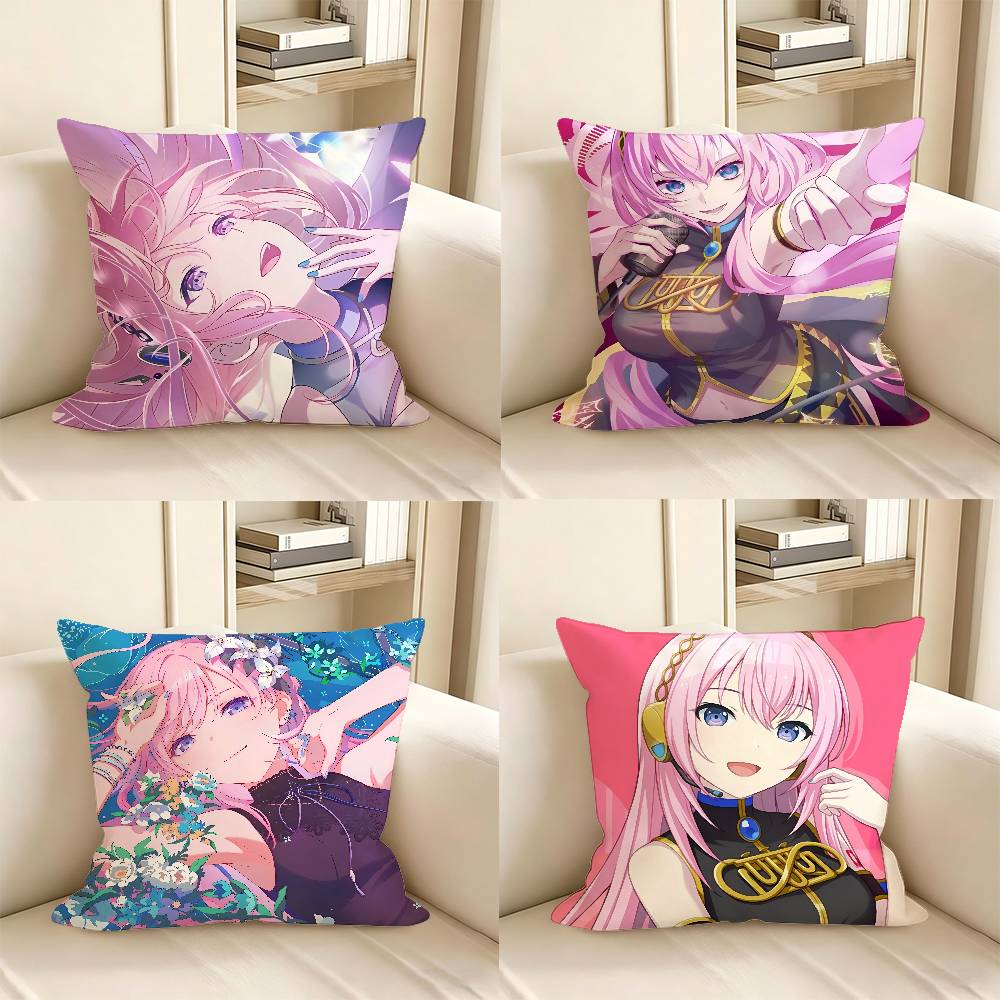 pc Megurine Luka Cartoon Pillow Case Fashion Square Pillowcase Bedroom Sofa Room Ins Decoration Leisure