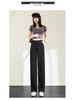 Women's High-Waist Gray Wide-Leg Dress Pants - Spring/Autumn 2024 Collection