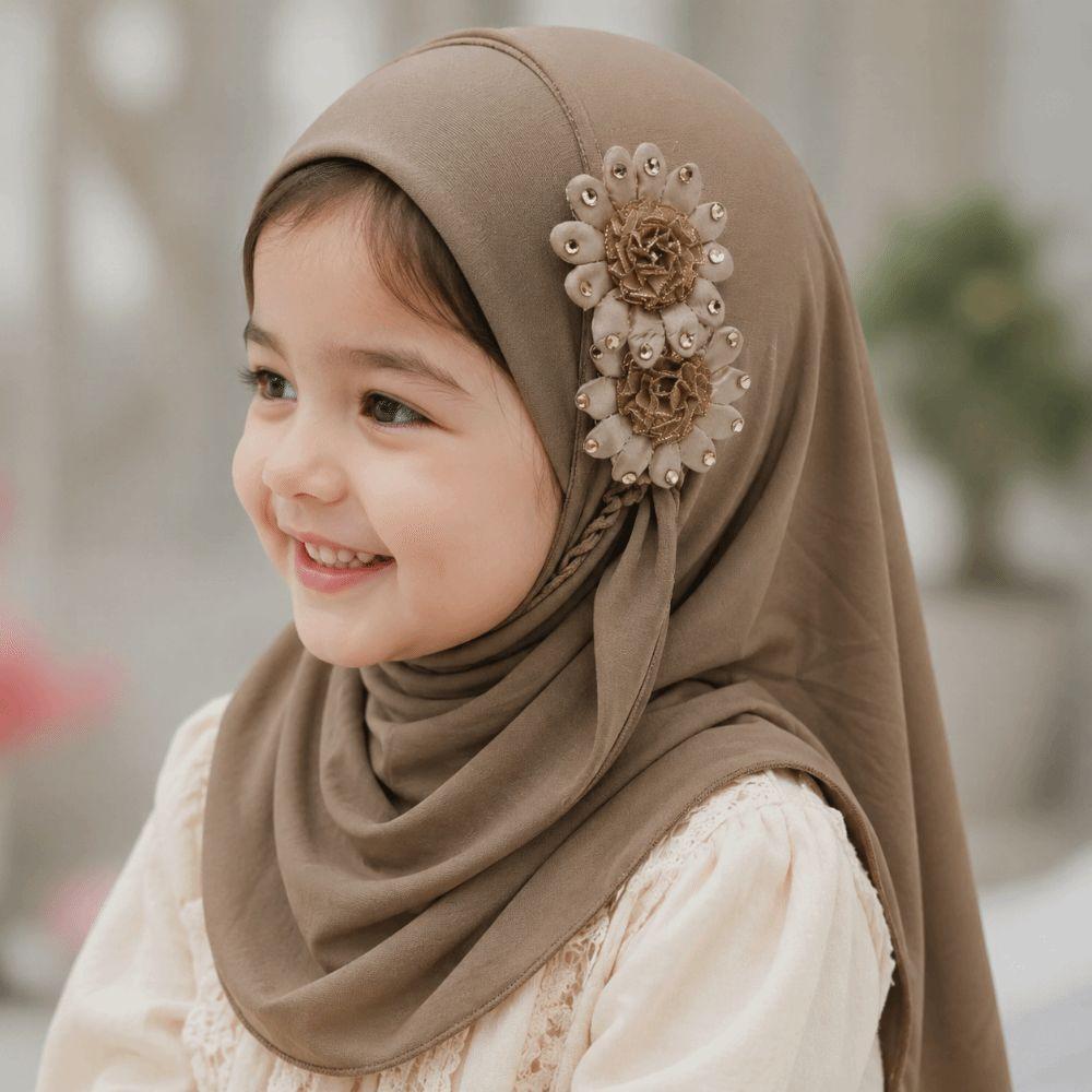 Soft Girls Prayer Hat Turban Ethnic-Style Patterns Head Wrap Fashion Children Hijab Daily Wear