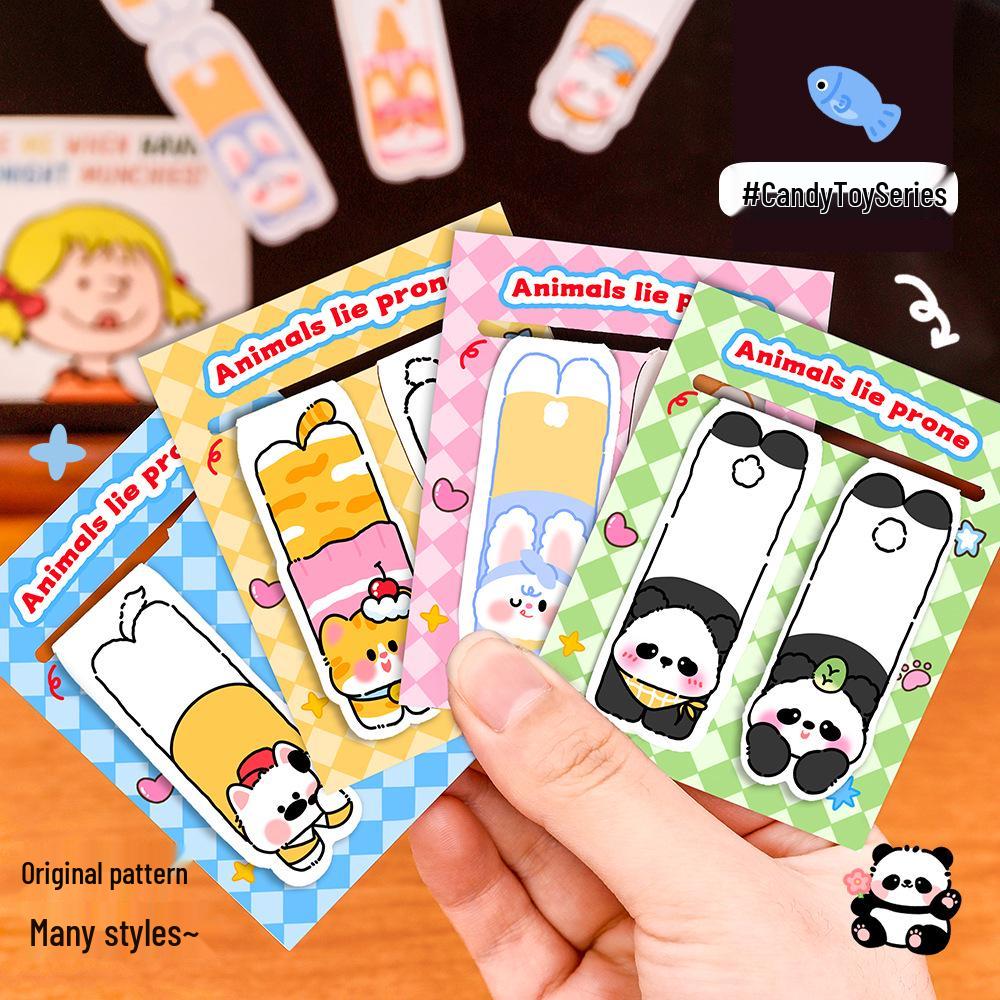 Double-Sided Cute Cartoon Pet Bookmarks - Student Reading Markers & Study Gifts