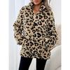Women S Leopard Print Zip Up Hoodie Elegant Casual Sweatshirt