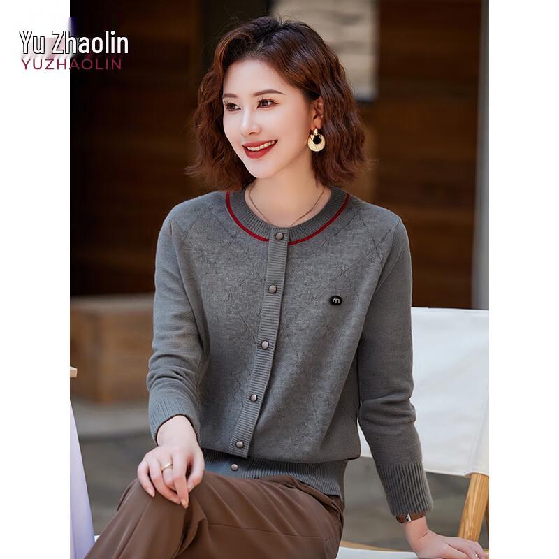 

YUZHAOLIN Mid-Aged Women s Autumn Knit Cardigan Sweater L (99-143 lbs)