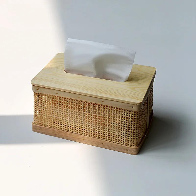 Tissue Box Vintage Coffee Table Organizer, Moisture-Proof Desktop Storage Tissue Holder Meal Paper Storage Toilet Paper Storage