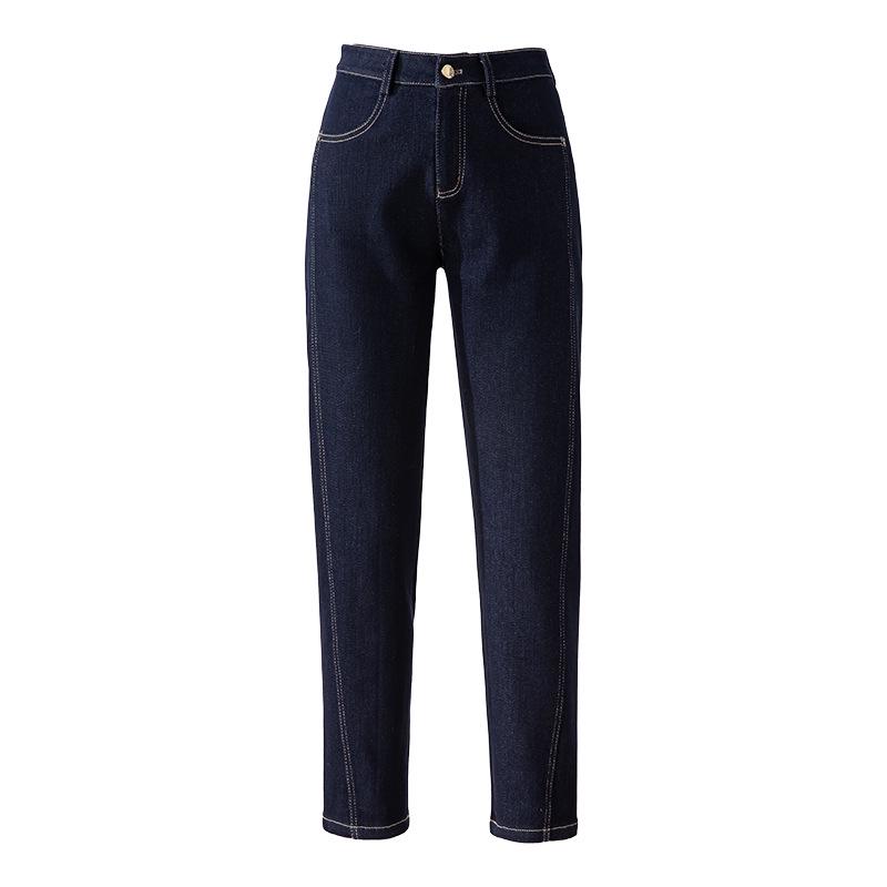 

Women s High Waist Slimming Denim Blue Carrot Jeans - Winter Casual Crop for Pear Shapes 26 синий